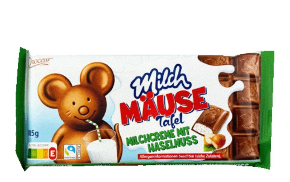 Шоколад молочний Choceur Milk Mause з молочно-горіховою начинкою 185г